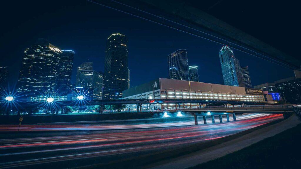 Houston skyline at night
